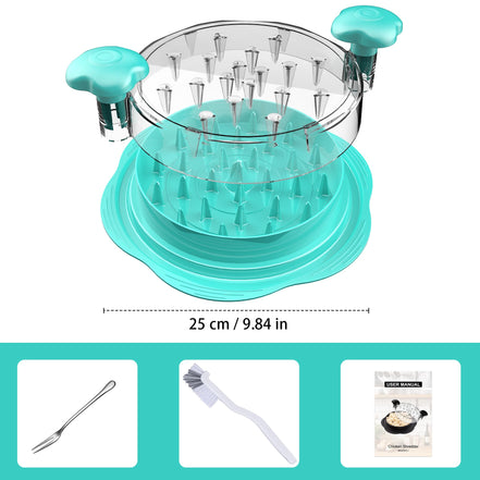 SURETIVIAN Chicken Shredder Large Chicken Breast Shredder Tool Twist with Brush&Fork, Visible Meat Shredder Machine, Strong Anti-Slip Strip, Ergonomic Handle, BPA Free, Suitable for Pork Beef Chicken