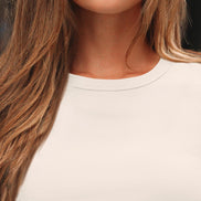 AUTOMET Women's Ribbed Long Sleeve Basic Top - Soft Stretch Crewneck Shirt for Work & Casual Black M