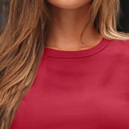 AUTOMET Women's Ribbed Long Sleeve Basic Top - Soft Stretch Crewneck Shirt for Work & Casual Black M