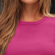 AUTOMET Women's Ribbed Long Sleeve Basic Top - Soft Stretch Crewneck Shirt for Work & Casual Black M