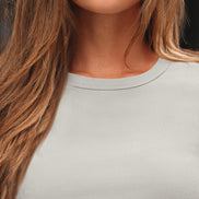 AUTOMET Women's Ribbed Long Sleeve Basic Top - Soft Stretch Crewneck Shirt for Work & Casual Black M