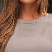 AUTOMET Women's Ribbed Long Sleeve Basic Top - Soft Stretch Crewneck Shirt for Work & Casual Black M