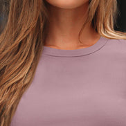 AUTOMET Women's Ribbed Long Sleeve Basic Top - Soft Stretch Crewneck Shirt for Work & Casual Black M