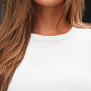 AUTOMET Women's Ribbed Long Sleeve Basic Top - Soft Stretch Crewneck Shirt for Work & Casual Black M