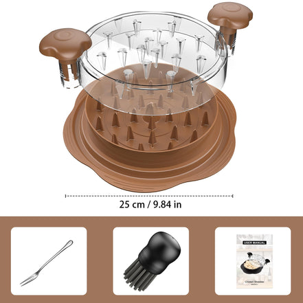 SURETIVIAN Chicken Shredder Large Chicken Breast Shredder Tool Twist with Brush&Fork, Visible Meat Shredder Machine, Strong Anti-Slip Strip, Ergonomic Handle, BPA Free, Suitable for Pork Beef Chicken