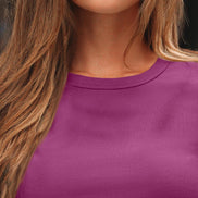 AUTOMET Women's Ribbed Long Sleeve Basic Top - Soft Stretch Crewneck Shirt for Work & Casual Black M