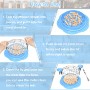 SURETIVIAN Chicken Shredder Large Chicken Breast Shredder Tool Twist with Brush&Fork, Visible Meat Shredder Machine, Strong Anti-Slip Strip, Ergonomic Handle, BPA Free, Suitable for Pork Beef Chicken