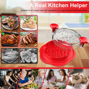 SURETIVIAN Chicken Shredder Large Chicken Breast Shredder Tool Twist with Brush&Fork, Visible Meat Shredder Machine, Strong Anti-Slip Strip, Ergonomic Handle, BPA Free, Suitable for Pork Beef Chicken