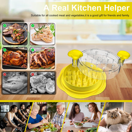 SURETIVIAN Chicken Shredder Large Chicken Breast Shredder Tool Twist with Brush&Fork, Visible Meat Shredder Machine, Strong Anti-Slip Strip, Ergonomic Handle, BPA Free, Suitable for Pork Beef Chicken