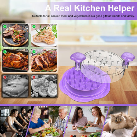 SURETIVIAN Chicken Shredder Large Chicken Breast Shredder Tool Twist with Brush&Fork, Visible Meat Shredder Machine, Strong Anti-Slip Strip, Ergonomic Handle, BPA Free, Suitable for Pork Beef Chicken