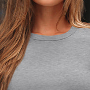 AUTOMET Women's Ribbed Long Sleeve Basic Top - Soft Stretch Crewneck Shirt for Work & Casual Black M