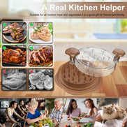 SURETIVIAN Chicken Shredder Large Chicken Breast Shredder Tool Twist with Brush&Fork, Visible Meat Shredder Machine, Strong Anti-Slip Strip, Ergonomic Handle, BPA Free, Suitable for Pork Beef Chicken