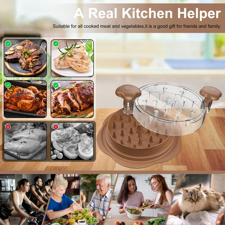 SURETIVIAN Chicken Shredder Large Chicken Breast Shredder Tool Twist with Brush&Fork, Visible Meat Shredder Machine, Strong Anti-Slip Strip, Ergonomic Handle, BPA Free, Suitable for Pork Beef Chicken