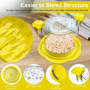 SURETIVIAN Chicken Shredder Large Chicken Breast Shredder Tool Twist with Brush&Fork, Visible Meat Shredder Machine, Strong Anti-Slip Strip, Ergonomic Handle, BPA Free, Suitable for Pork Beef Chicken