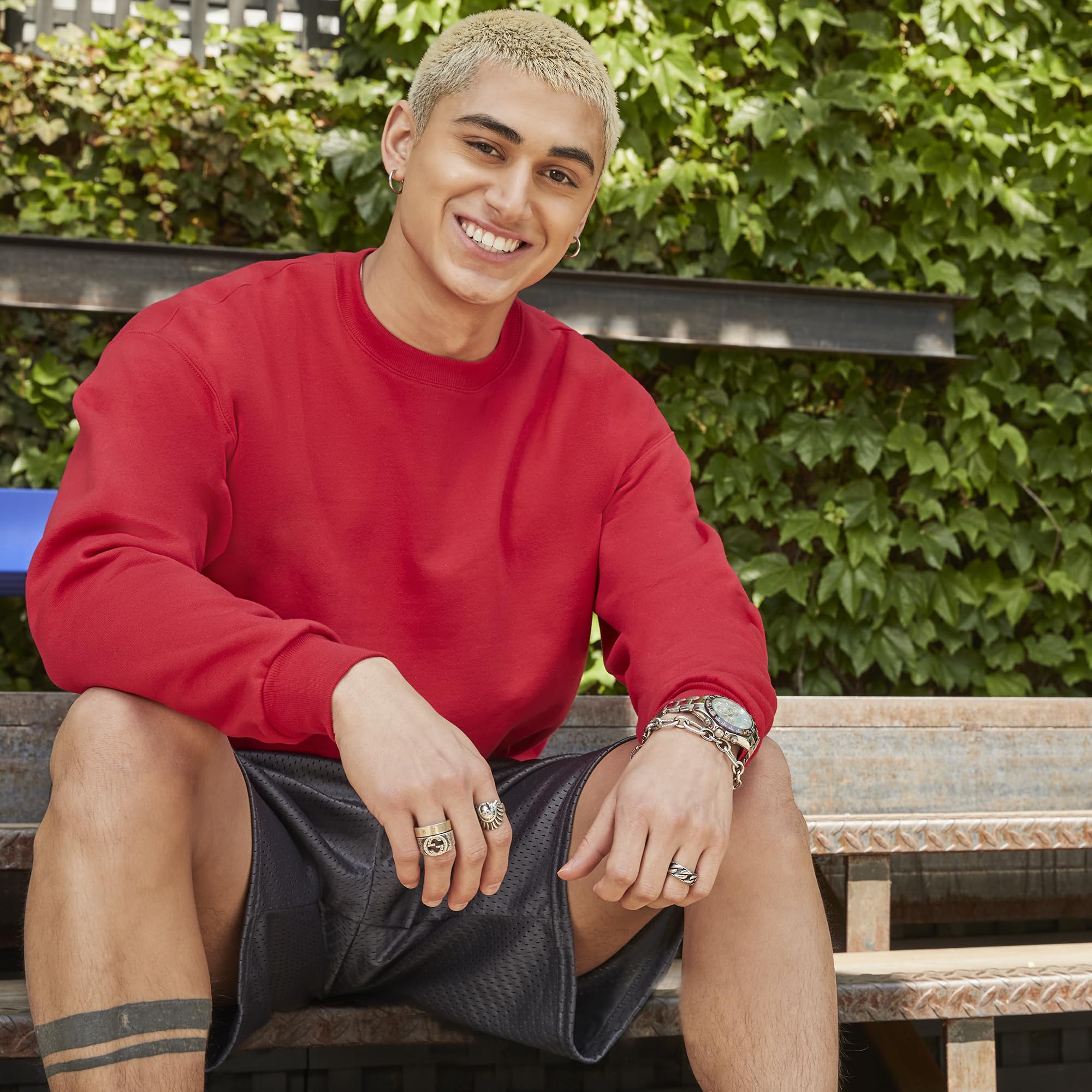 Hanes Men's EcoSmart Sweatshirt, Black, Large