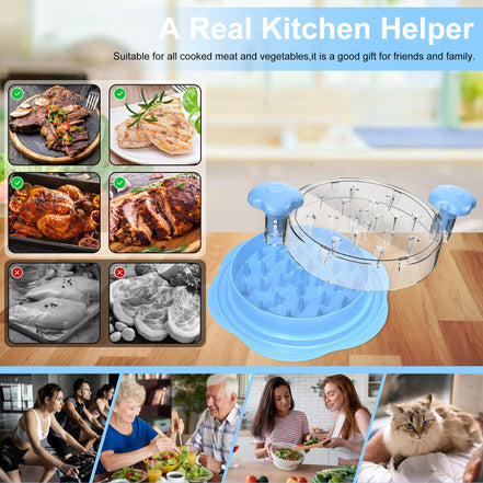 SURETIVIAN Chicken Shredder Large Chicken Breast Shredder Tool Twist with Brush&Fork, Visible Meat Shredder Machine, Strong Anti-Slip Strip, Ergonomic Handle, BPA Free, Suitable for Pork Beef Chicken