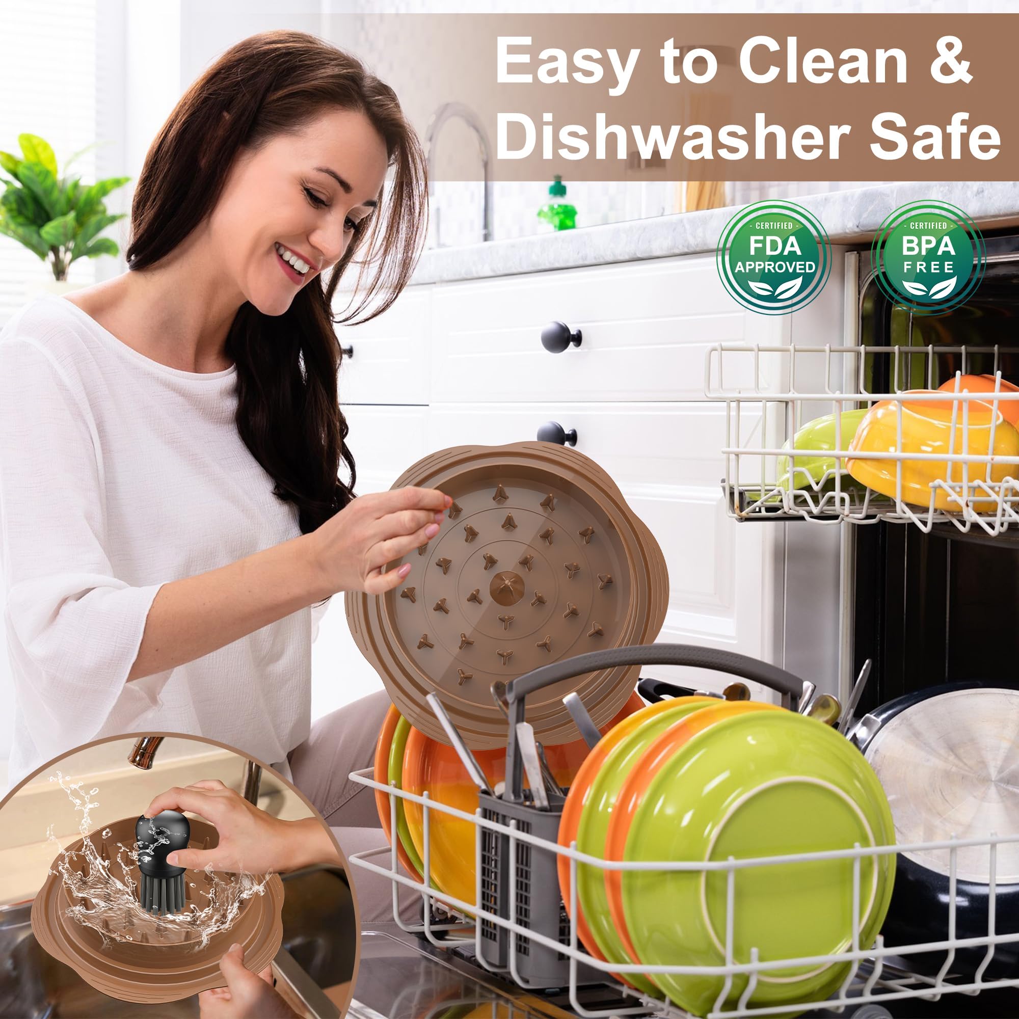 SURETIVIAN Chicken Shredder Large Chicken Breast Shredder Tool Twist with Brush&Fork, Visible Meat Shredder Machine, Strong Anti-Slip Strip, Ergonomic Handle, BPA Free, Suitable for Pork Beef Chicken